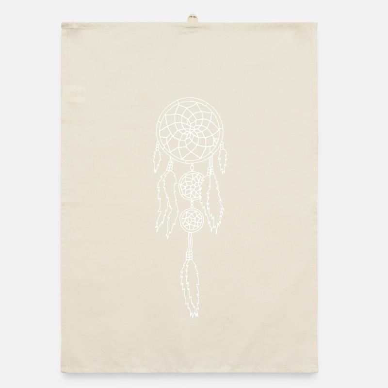Weißer Traumfänger Organic Geschirrtuch