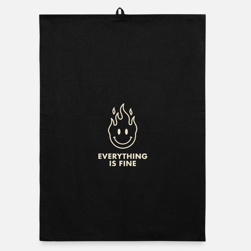 Flaming Smile with Everything Is Fine Organic dish towel
