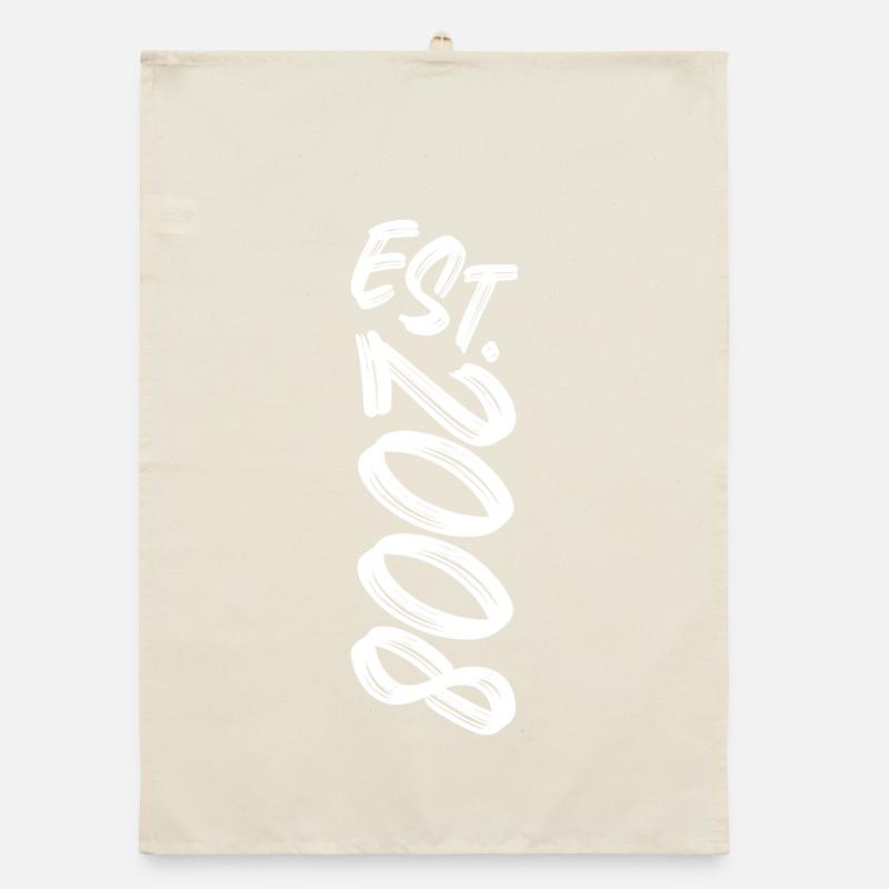 Est. 2008 - Established 2008 - Geburtstag Geschenk Organic Geschirrtuch