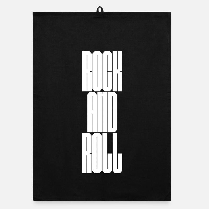 Rock and Roll  Bold Typography Organic dish towel