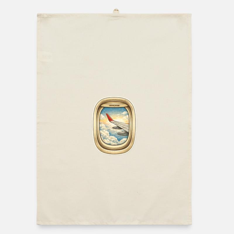 Window flight over cloud streaks Organic dish towel