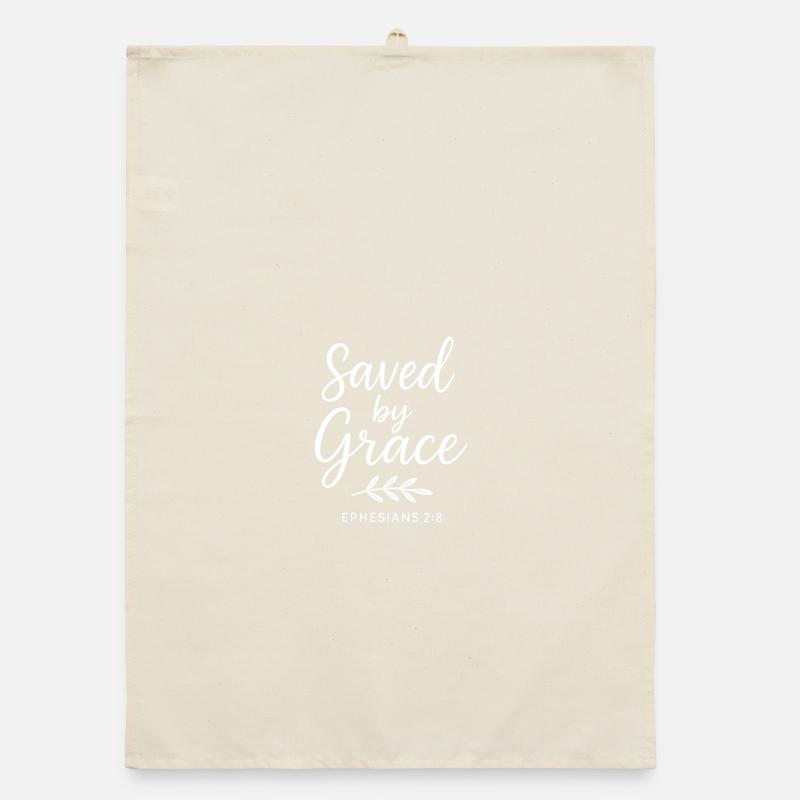 Saved by Grace Ephesian Scripture Organic dish towel