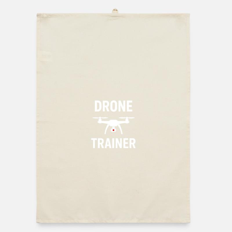 Drone Trainer Emblem Organic dish towel