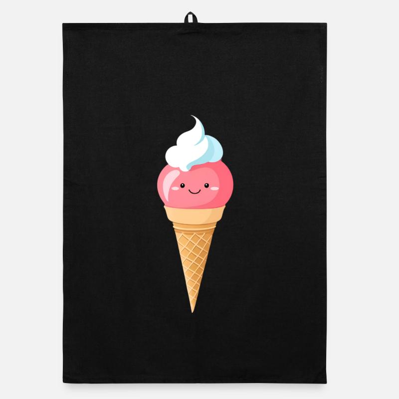 Pastell-Eis mit Lächeln Organic Geschirrtuch