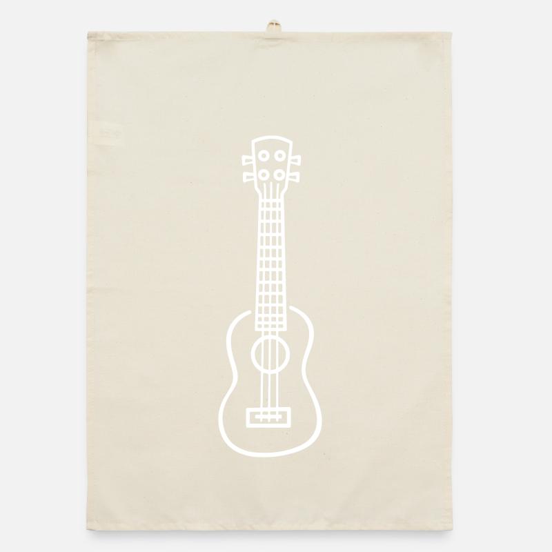 Ukulele Line Art Organic dish towel