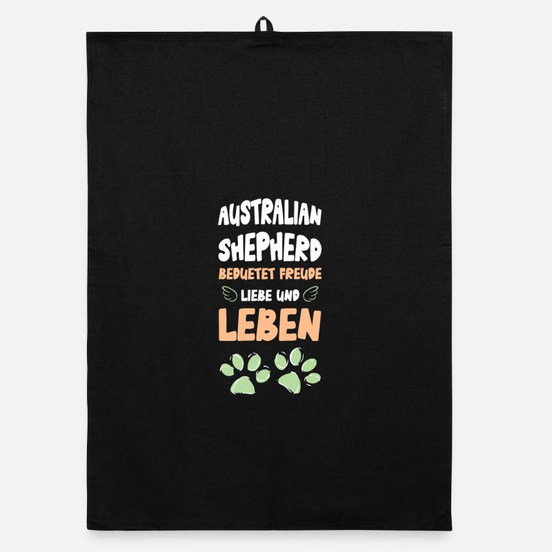 Australischer Shepherd Freude Leben Organic Geschirrtuch