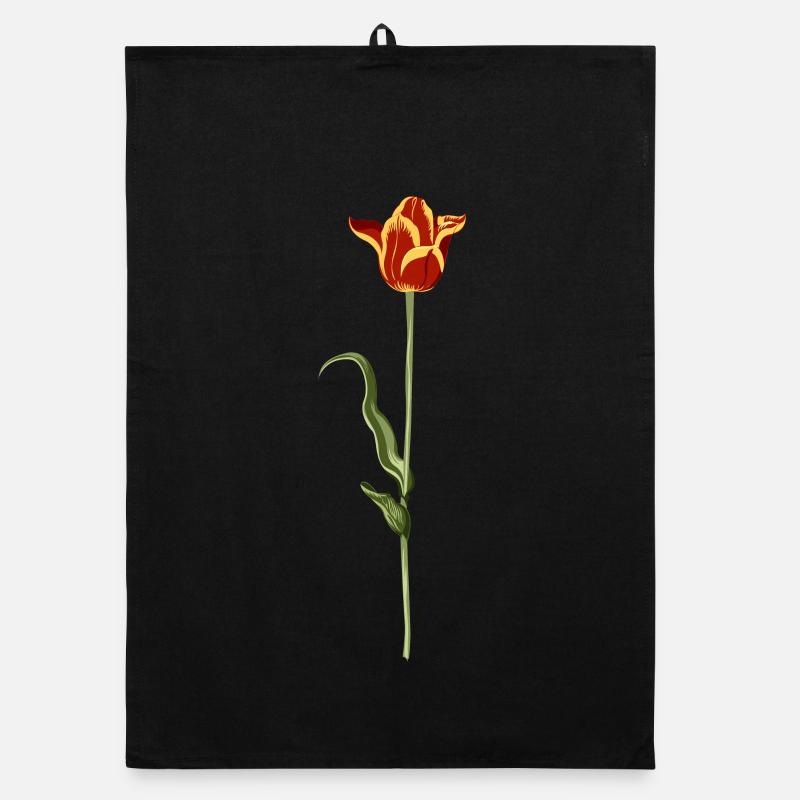 Tulipe du soir avec dégradé de couleurs chaudes Torchon bio