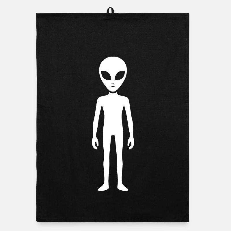 Silhouette Alien minimaliste Alien Torchon bio