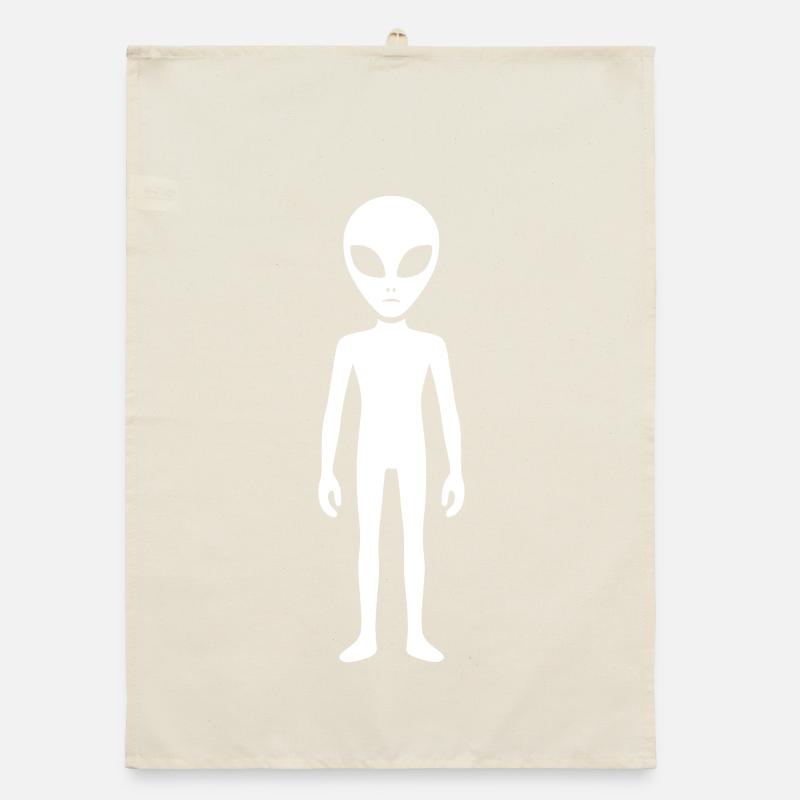 Minimalist Alien Silhouette Alien Organic dish towel