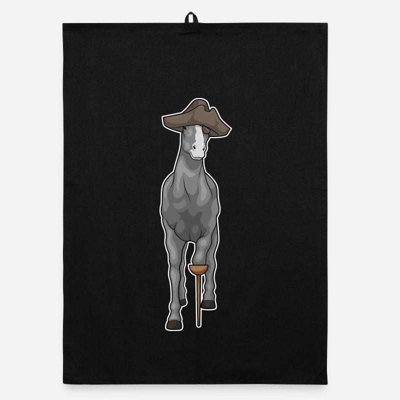 Cheval Pirate Jambe de bois Torchon bio