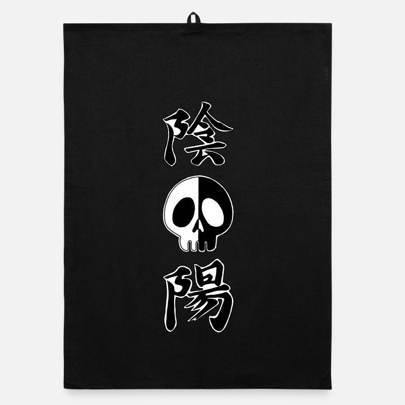 Crâne yin et yang Torchon bio