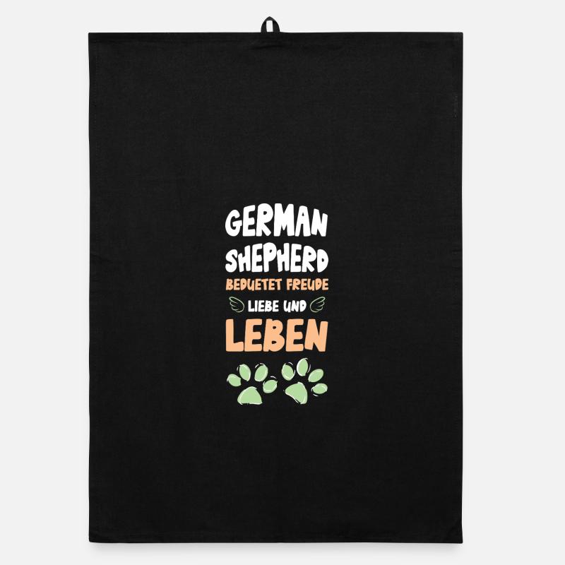 German Shepherd Lebensfreude Organic Geschirrtuch