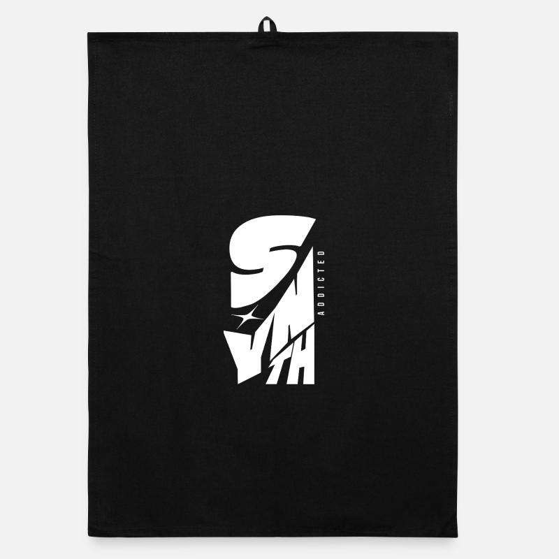 Synth Addicted Synthesizer Modular - Organic dish towel - black