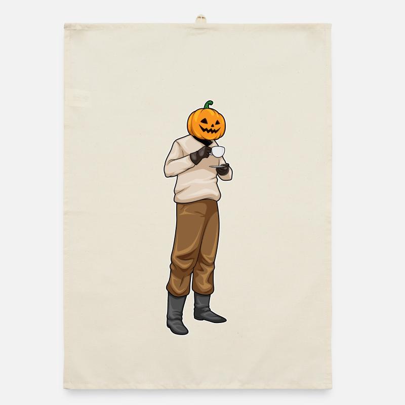 Jack O’Lantern Café d’Halloween Torchon bio