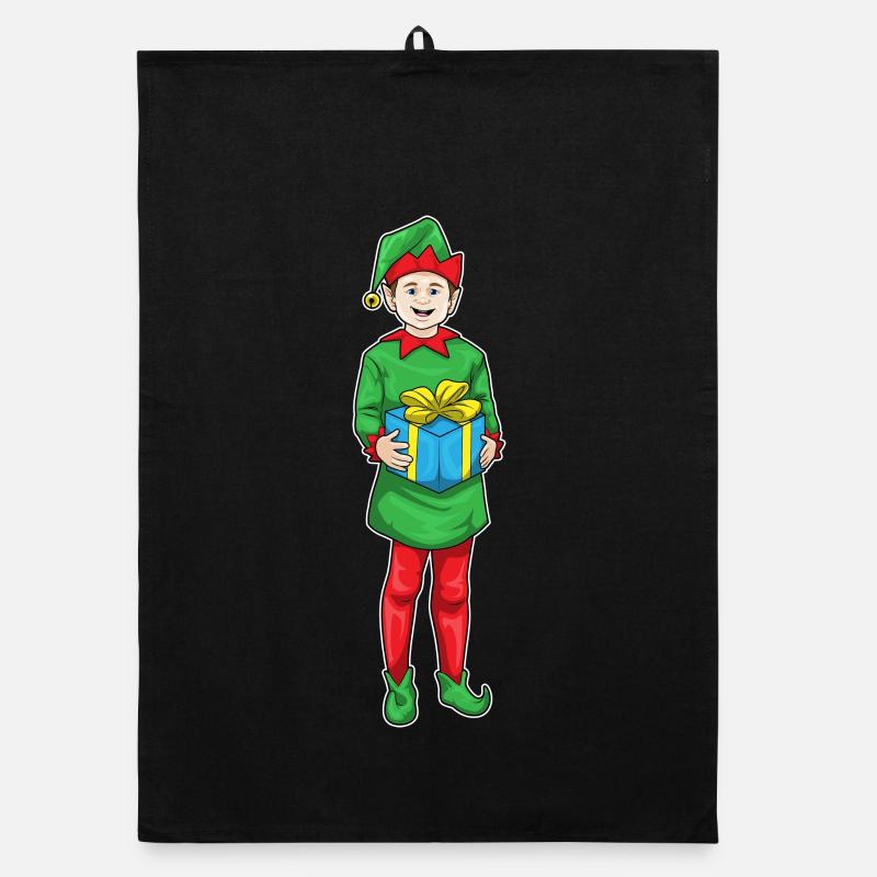 Elf Christmas Package Organic dish towel