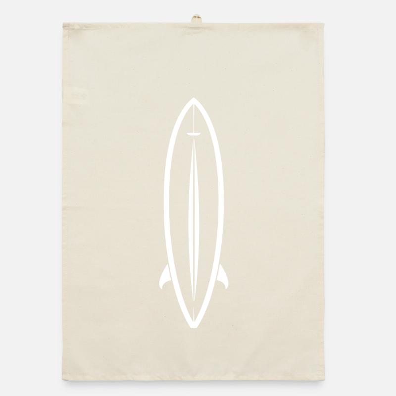 Surfbrett Line Art Organic Geschirrtuch