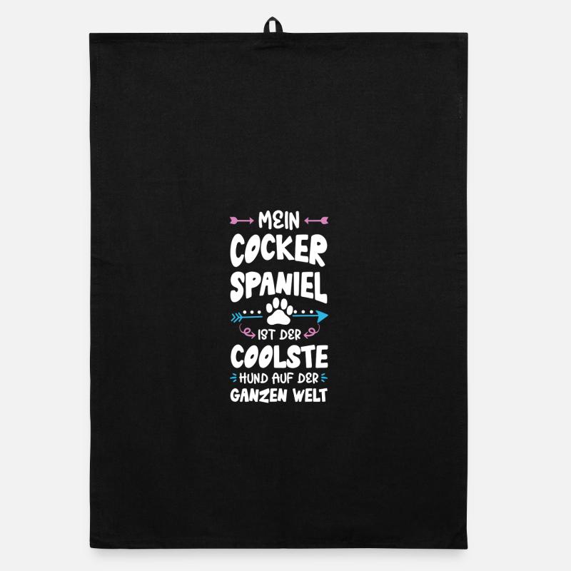 Cocker Spaniel Dog Saying Organic dish towel