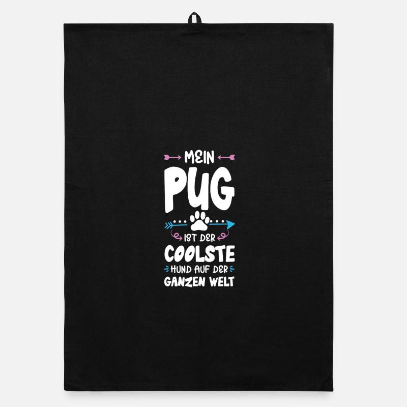 pug mops hund spruch Organic Geschirrtuch