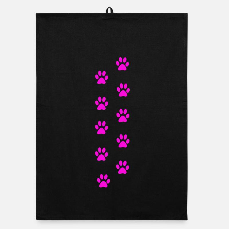 Pink Cat Paw Print Pattern Organic dish towel