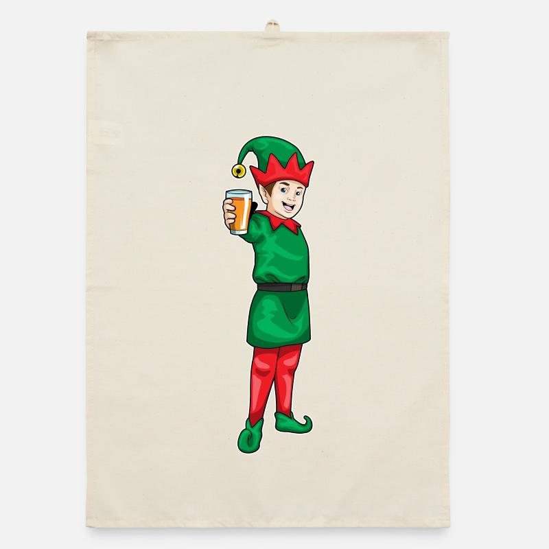 Elf Weihnachten Saft Organic Geschirrtuch