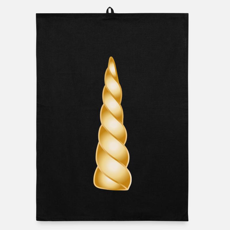 Corne spirale dorée – Objet de design magique Torchon bio