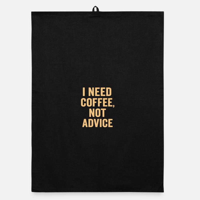 Coffee first, no advice - Organic dish towel - black
