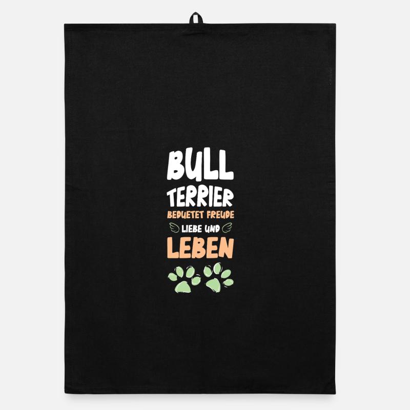 Bull Terrier Liebe Leben Organic Geschirrtuch
