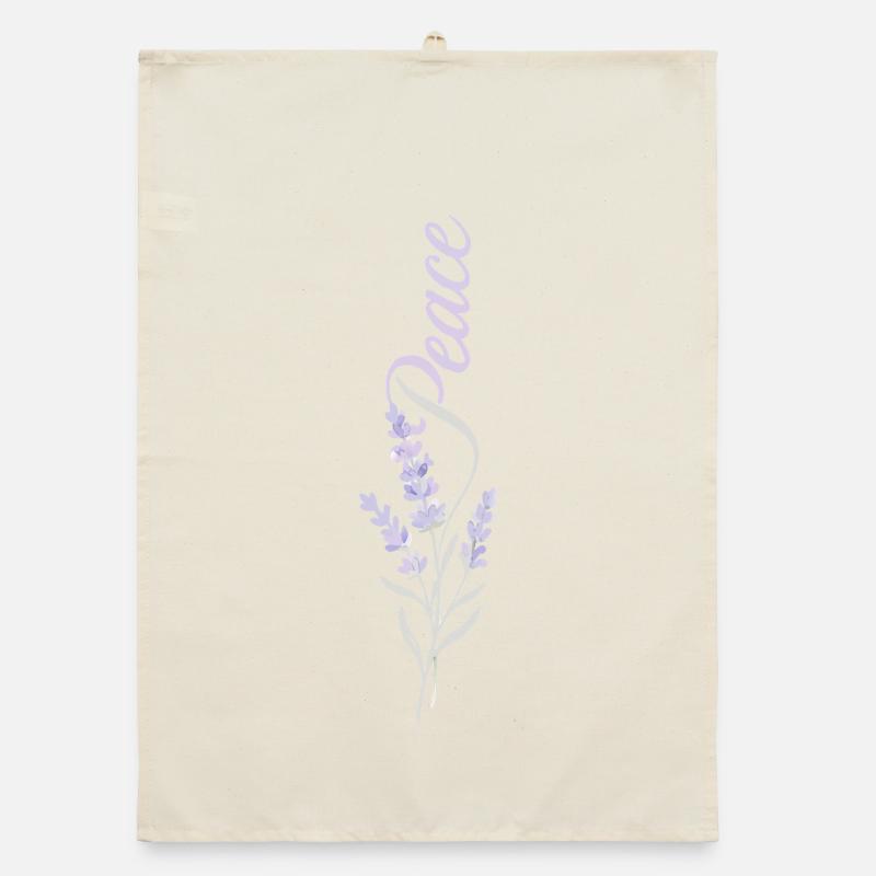 Peace Lavendel Blume Organic Geschirrtuch