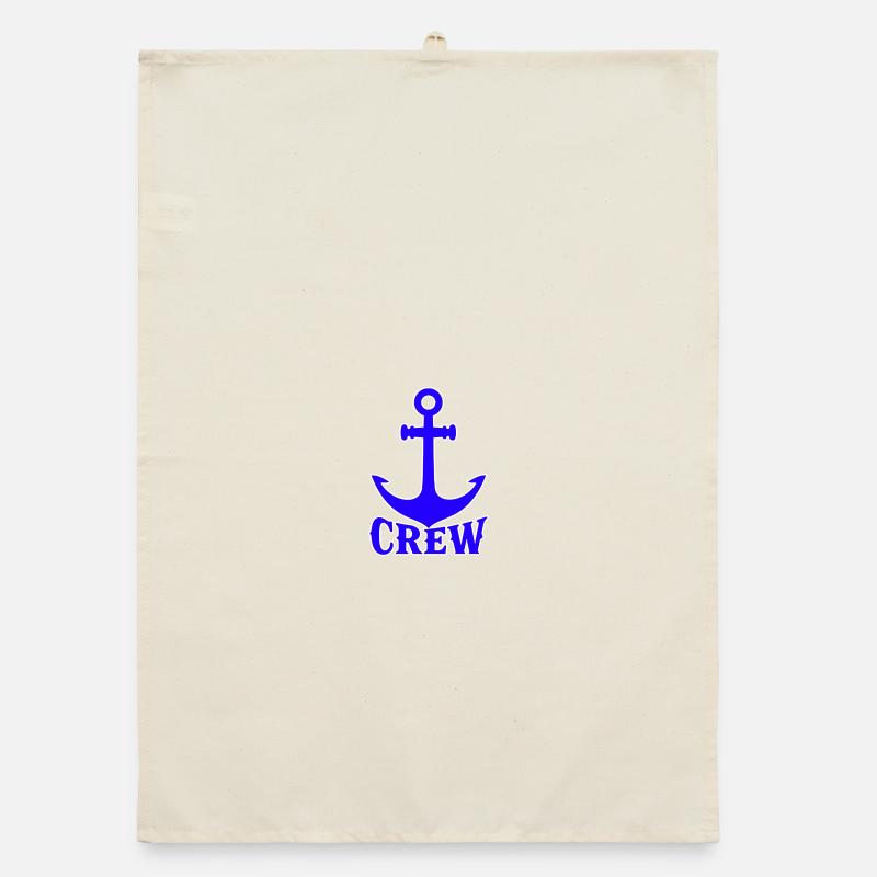 Blue Anker Crew Logo Organic dish towel