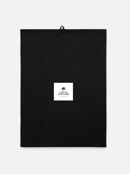 Take Me Somewhere – Logo - Organic Geschirrtuch - Schwarz - Vorne