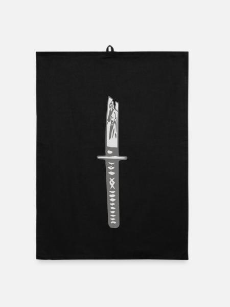 Katana Klinge - Organic Geschirrtuch - Schwarz - Vorne