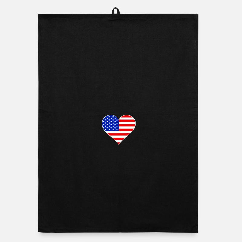 Coeur drapeau américain Torchon bio