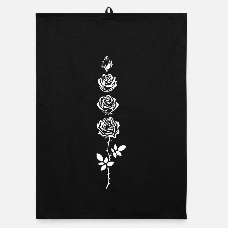 Eleganter Rosenstrauß - Organic Geschirrtuch - Schwarz