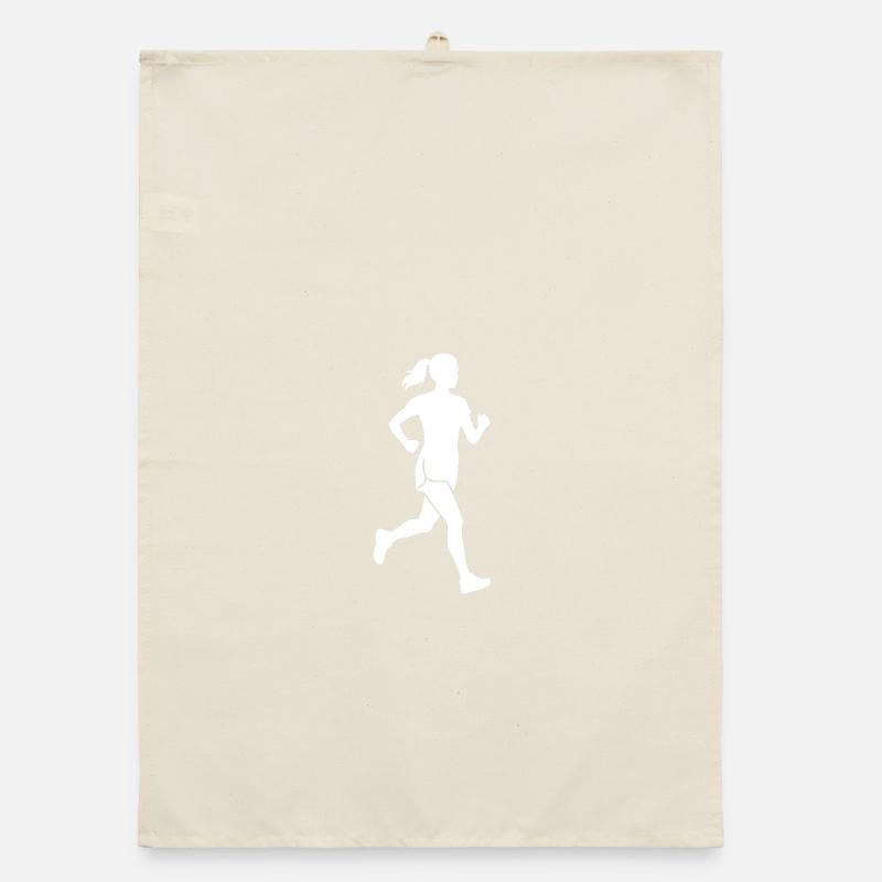 Runner Silhouette Jogging & Marathon Training Organic dish towel