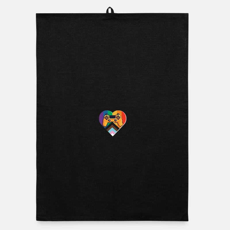 Pride Gaming Controller - Organic dish towel - black