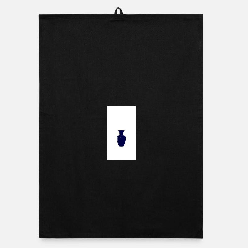 Mitternachtsblaue Vasen-Silhouette Organic Geschirrtuch