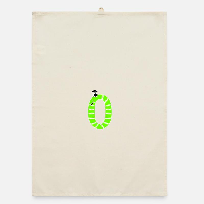 Number Zero 0 Children's Birthday Snake Organic dish towel