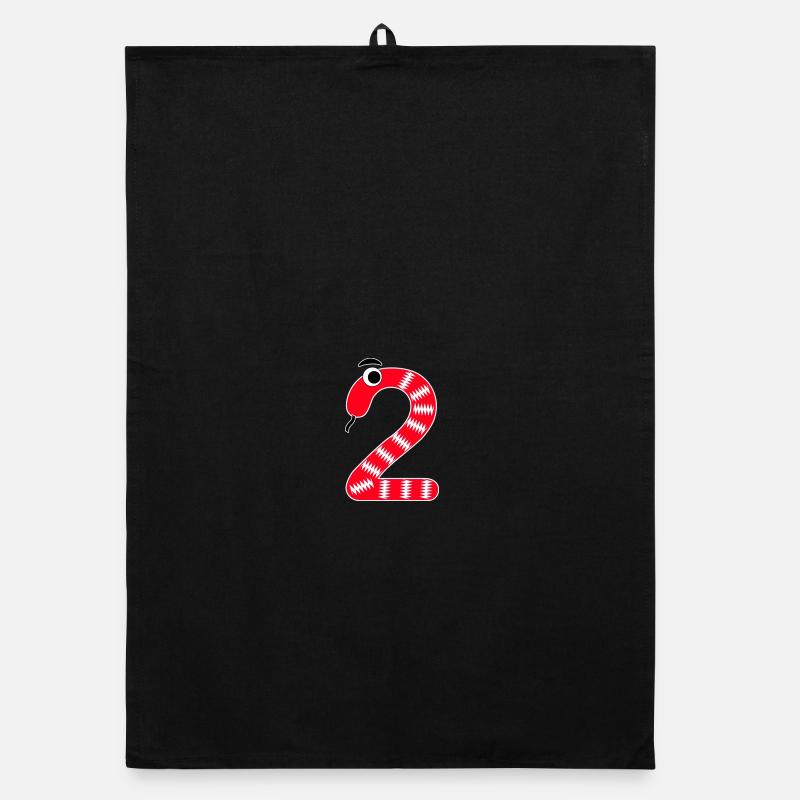 Numéro 2 Snake Rouge Enfants Torchon bio