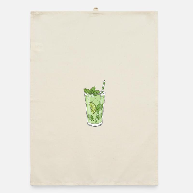 Lime Mint Mojito Illustration Organic dish towel