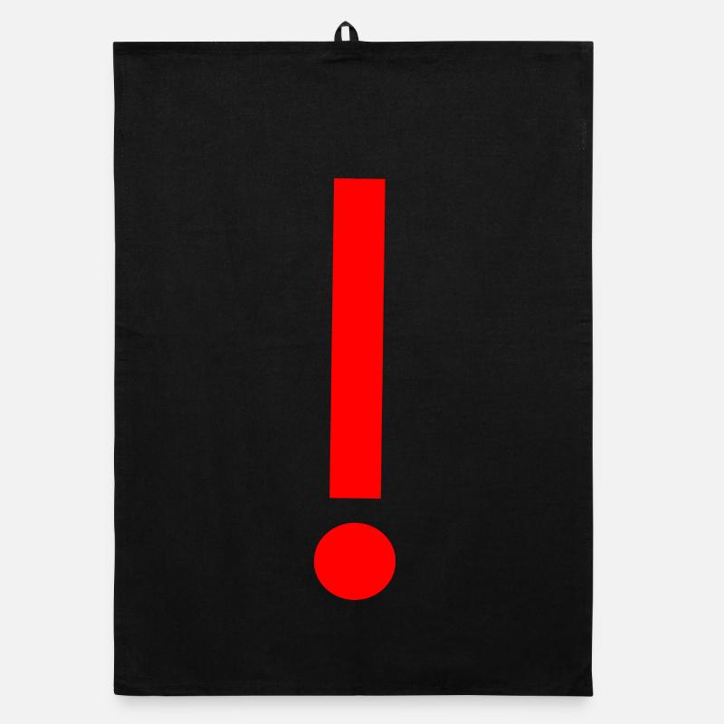 Red exclamation mark, template, pattern Organic dish towel