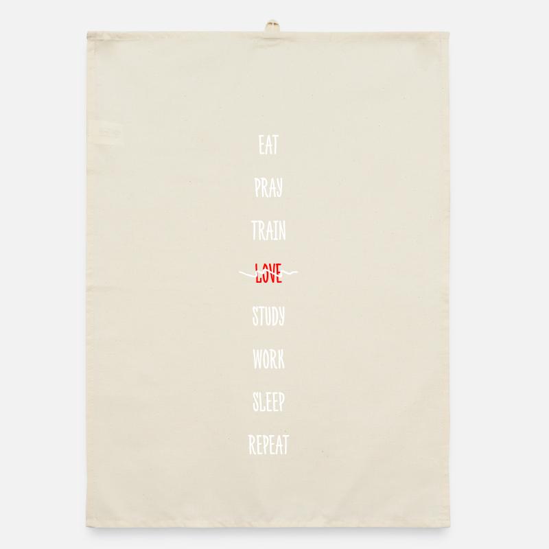 Routine quotidienne monochrome avec accent rouge Torchon bio