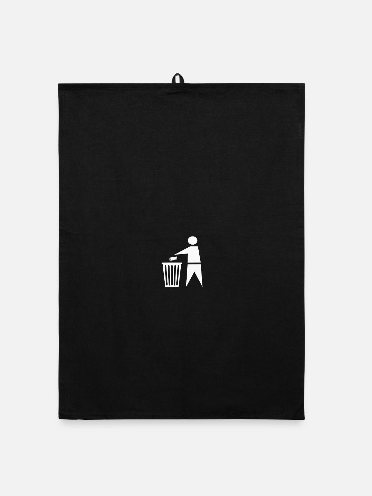 Choose ReaL Life - Digital Detox Statement - Organic Geschirrtuch - Schwarz - Vorne