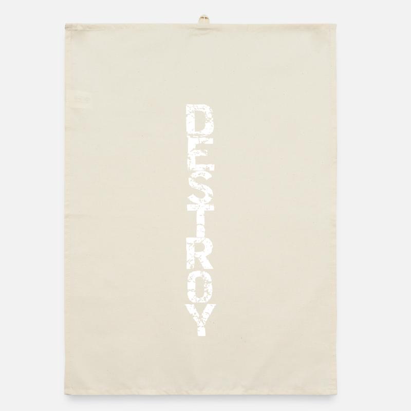 Destroy in white Organic dish towel