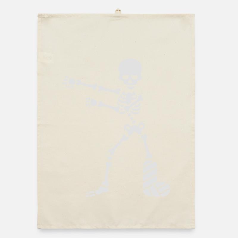 Broken leg plaster floss dance flossing skeleton Organic dish towel