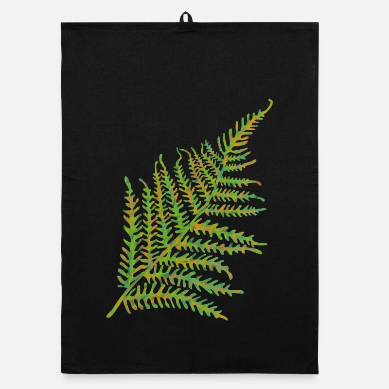 Fern leaf motif Organic dish towel