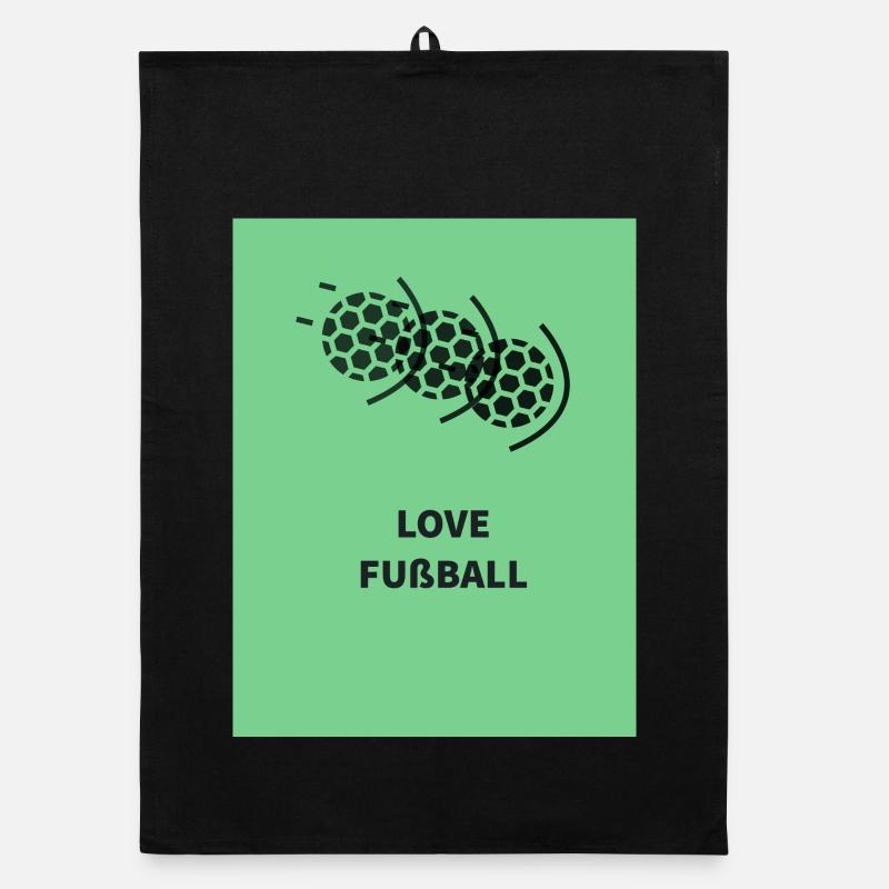 Fußball Leidenschaft Motiv - Organic Geschirrtuch - Schwarz