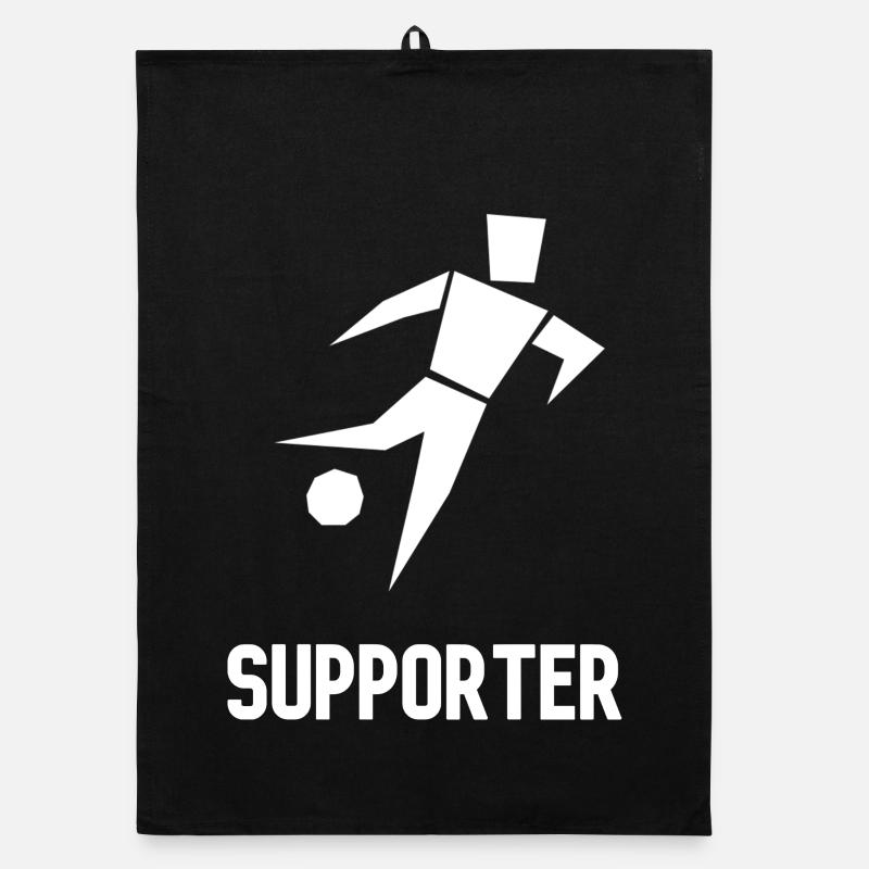 Illustration de supporter sportif minimaliste - Torchon bio - noir