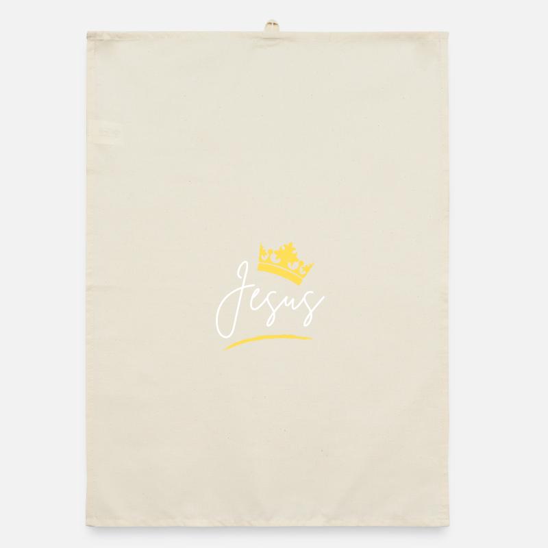 Jesus Crown Script Tee Organic Geschirrtuch