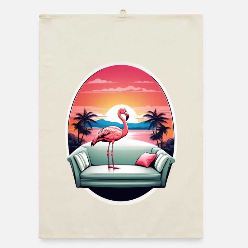 Flamingo Sofa Organic dish towel