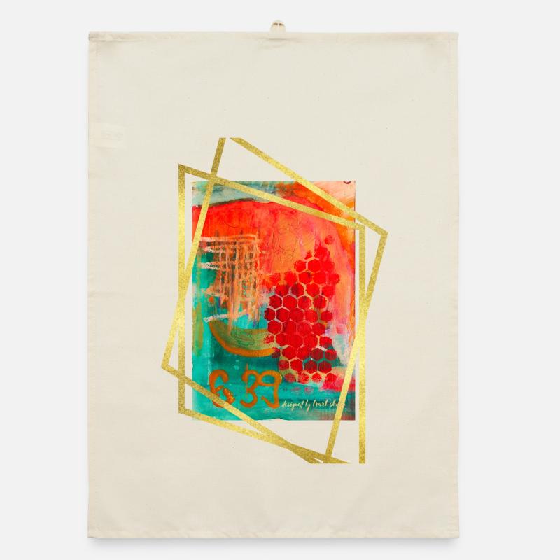 Fusion abstraite avec des hexagones vibrants Torchon bio